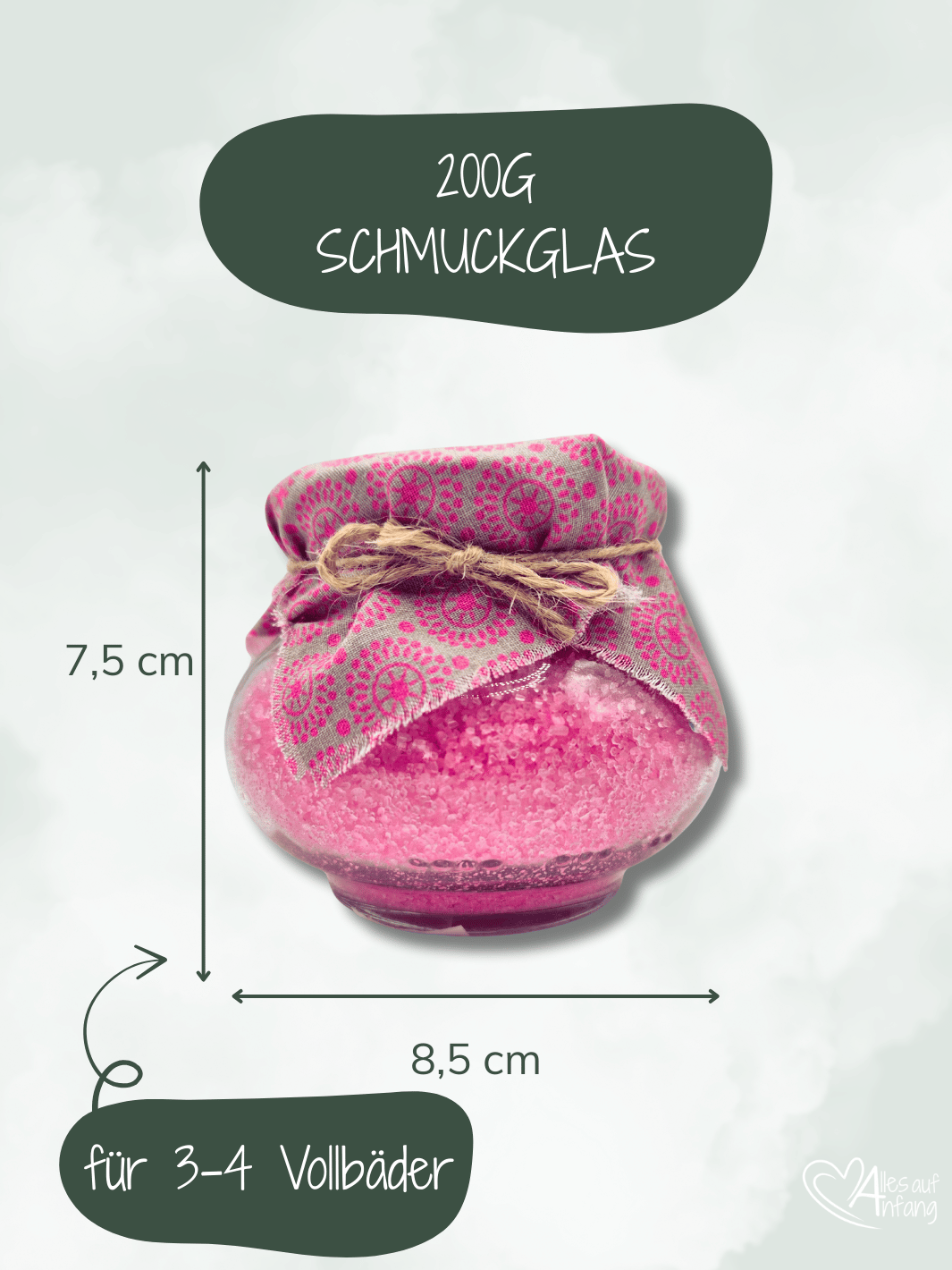 Süße, sonnengereifte Erdbeere tanzt
 auf prickelnder Champagner-Note. Handgemachtes Badesalz Erdbeer-Champagner – nachhaltiges, aromatisches Badegeschenk für Entspannung und Wellness