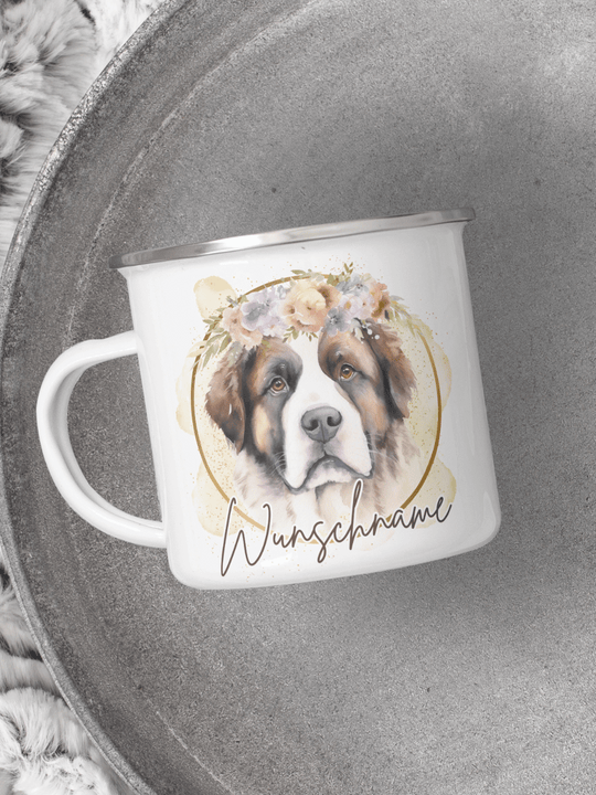 Emaillebecher mit personalisiertem Motiv – langlebig und einzigartig – ideal für Achtsamkeit, Geschenke und entspannte Momente