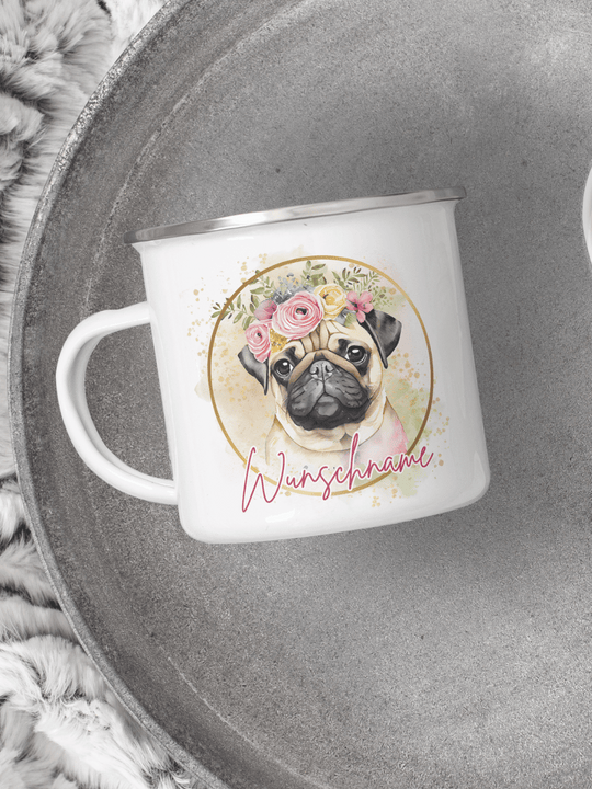 Emaillebecher mit personalisiertem Motiv – langlebig und einzigartig – ideal für Achtsamkeit, Geschenke und entspannte Momente