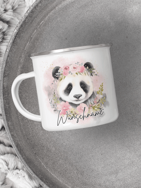 Emaillebecher mit personalisiertem Motiv – langlebig und einzigartig – ideal für Achtsamkeit, Geschenke und entspannte Momente