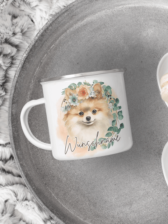 Emaillebecher mit personalisiertem Motiv – langlebig und einzigartig – ideal für Achtsamkeit, Geschenke und entspannte Momente