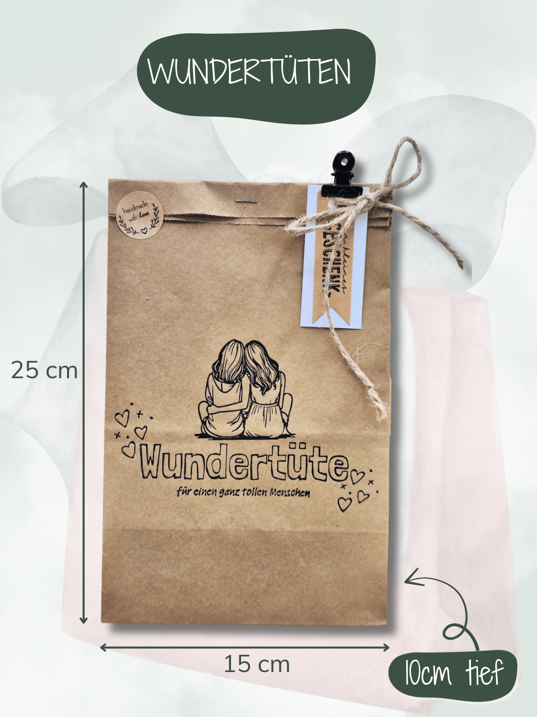 Wundertüte voller guter Gedanken – kleine Aufmerksamkeit, Mutmacher oder Überraschung für Lieblingsmenschen und dich selbst, liebevoll gestaltet mit achtsamen Details