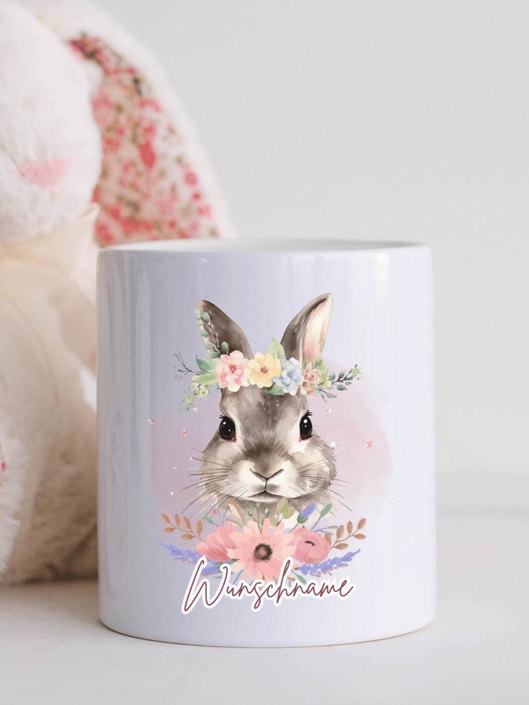 Keramik-Spardose Motiv Hase mit Wunschname personalisierbar - das ideale Geschenk für Kinder oder als Geschenk für deine Freundin. Geschenke zur Taufe oder als Geschenk zum Geburtstag