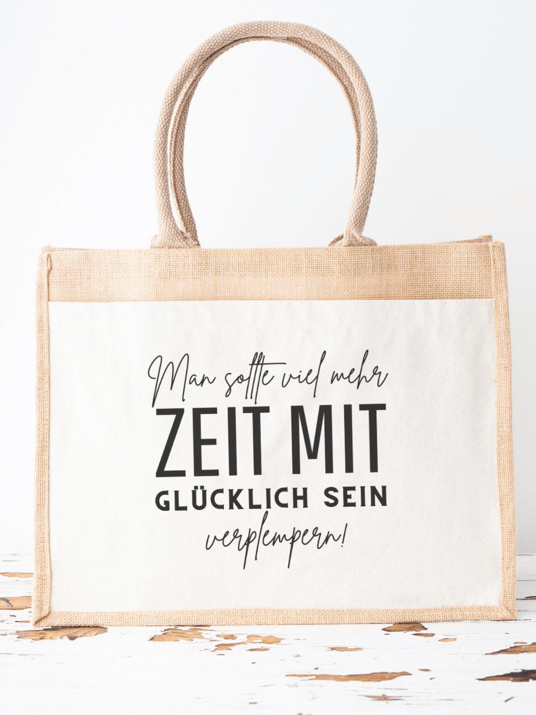 ZEIT ZUM GLÜCKLICH SEIN Jute Shopper