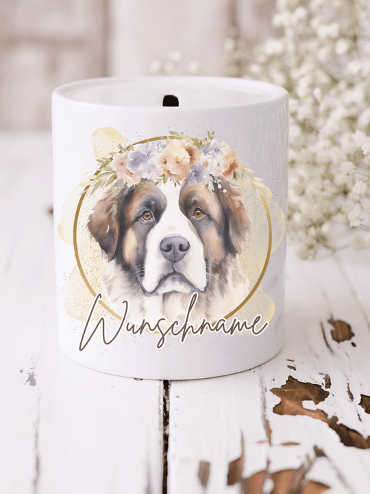 Keramikspardose mit niedlichem Motiv – nachhaltige Sparidee aus hochwertiger Keramik, kleines Geschenk für Kinder und Erwachsene, ideales Accessoire zum Sparen von Münzen und Scheinen, liebevoll illustriert.