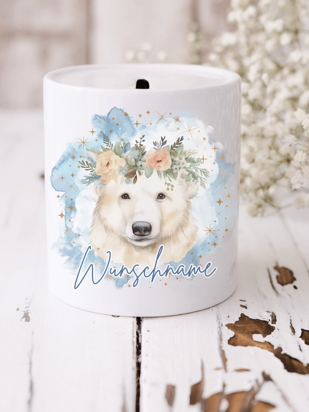 Keramikspardose mit niedlichem Motiv – nachhaltige Sparidee aus hochwertiger Keramik, kleines Geschenk für Kinder und Erwachsene, ideales Accessoire zum Sparen von Münzen und Scheinen, liebevoll illustriert.