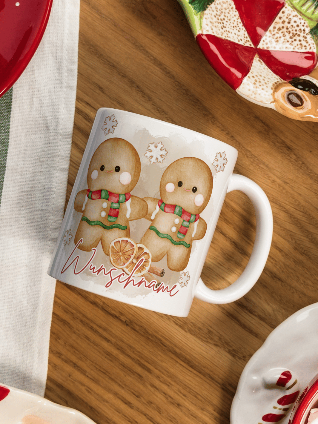 Lebkuchenmann Tasse - personalisiert mit Name - Alles auf Anfang - Geschenke für Frauen