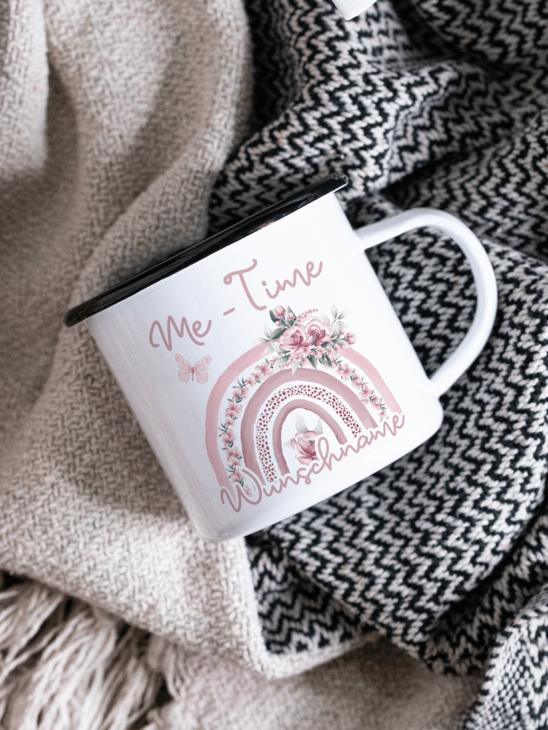 Me Time Emaillebecher personalisiert - Alles auf Anfang - Geschenke für Frauen