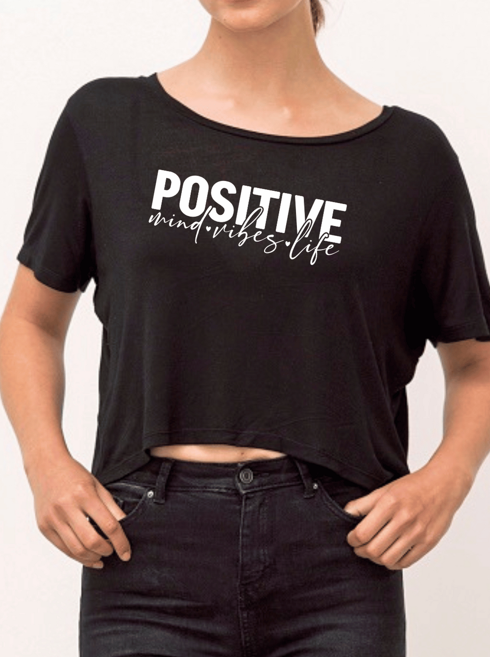 Positive Mind Damen T-Shirt cropped Model