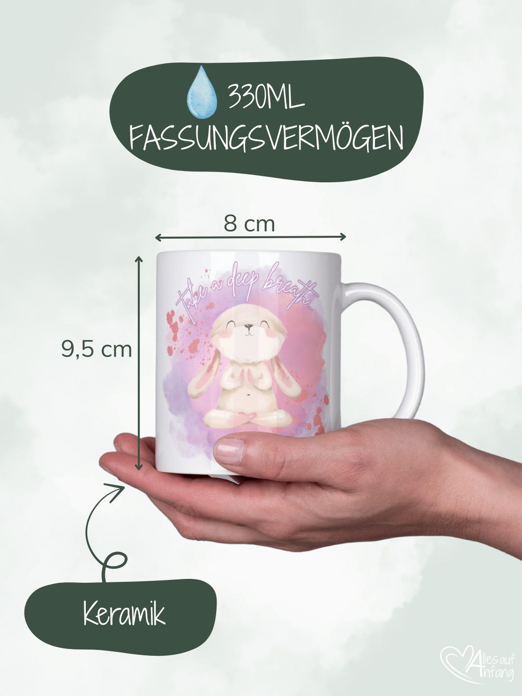 Personalisierbare Keramiktassen, handgefertigt in Deutschland, individuelles Geschenk für Freundin, nachhaltige Tasse für Kaffee oder Tee, liebevoll gestaltetes Motiv, personalisierbar mit Name
