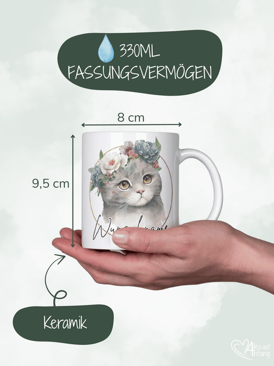 Personalisierbare Keramiktassen, handgefertigt in Deutschland, individuelles Geschenk für Freundin, nachhaltige Tasse für Kaffee oder Tee, liebevoll gestaltetes Motiv, personalisierbar mit Name