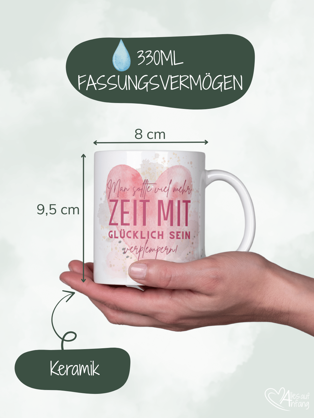 Personalisierbare Keramiktassen, handgefertigt in Deutschland, individuelles Geschenk für Freundin, nachhaltige Tasse für Kaffee oder Tee, liebevoll gestaltetes Motiv, personalisierbar mit Name