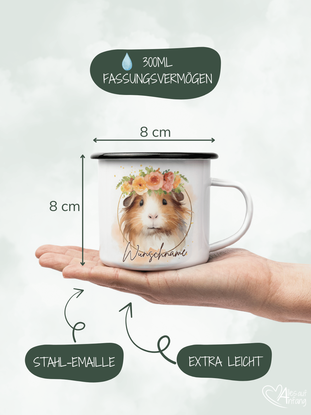 MEERSCHWEINCHEN Emaillebecher