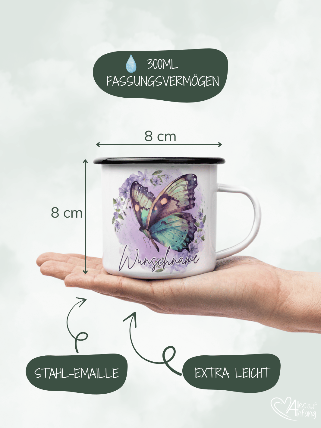 SCHMETTERLING Emaillebecher