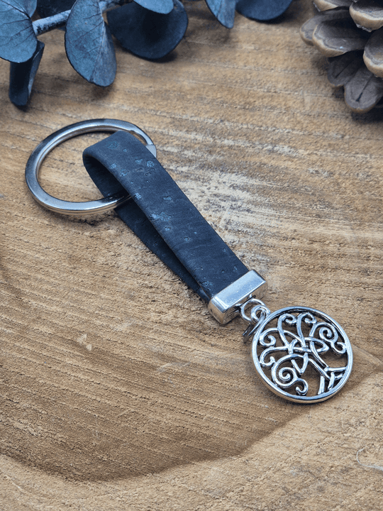 LEBENSBAUM Kork Schlüsselanhänger dunkelblau