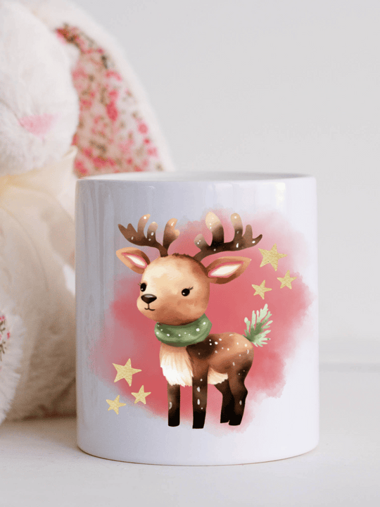 Spardose mit Aquarell-Rentier – festlich & personalisierbar. Perfekt für Kinder als Geschenk zur Weihnachtszeit. Alles auf Anfang 💚 Geschenke für Herz & Seele
