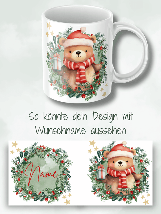 X-MAS Bär Keramiktasse - personalisierbar - Alles auf Anfang - Geschenke für Frauen