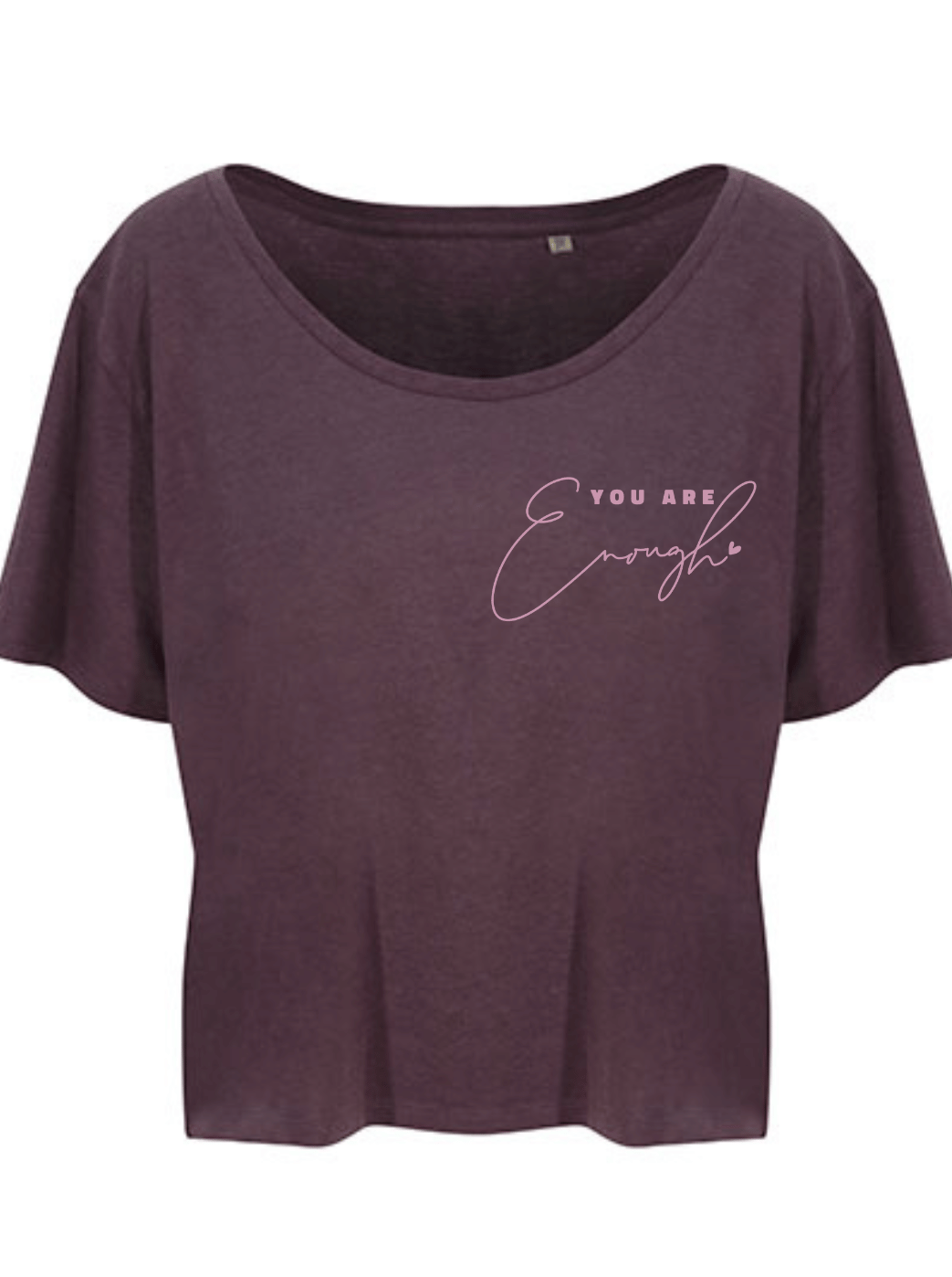 You are enough Damen T-Shirt cropped wild mulberry
