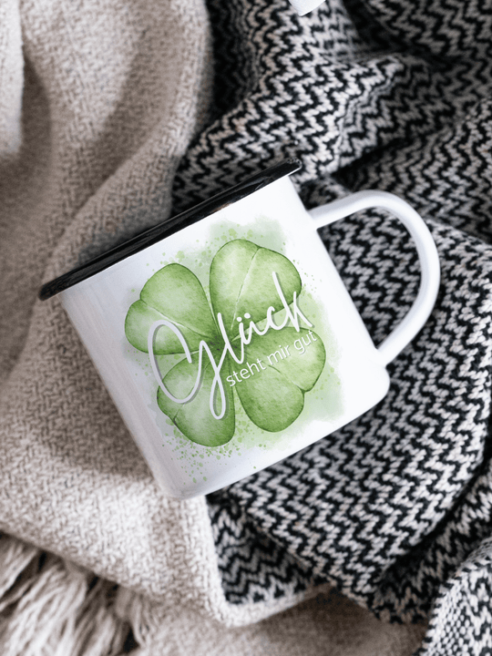 GLÜCK Emaillebecher - Alles auf Anfang - personalisierte Geschenke für Frauen