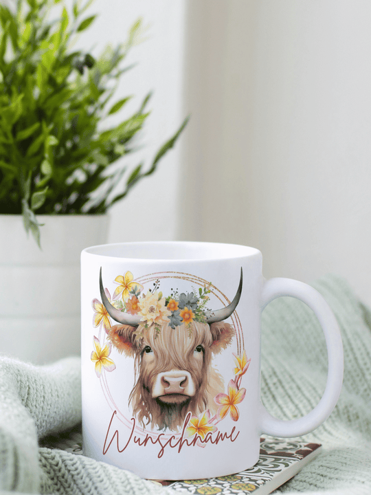 Personalisierbare Keramiktassen, handgefertigt in Deutschland, individuelles Geschenk für Freundin, nachhaltige Tasse für Kaffee oder Tee, liebevoll gestaltetes Motiv, personalisierbar mit Name