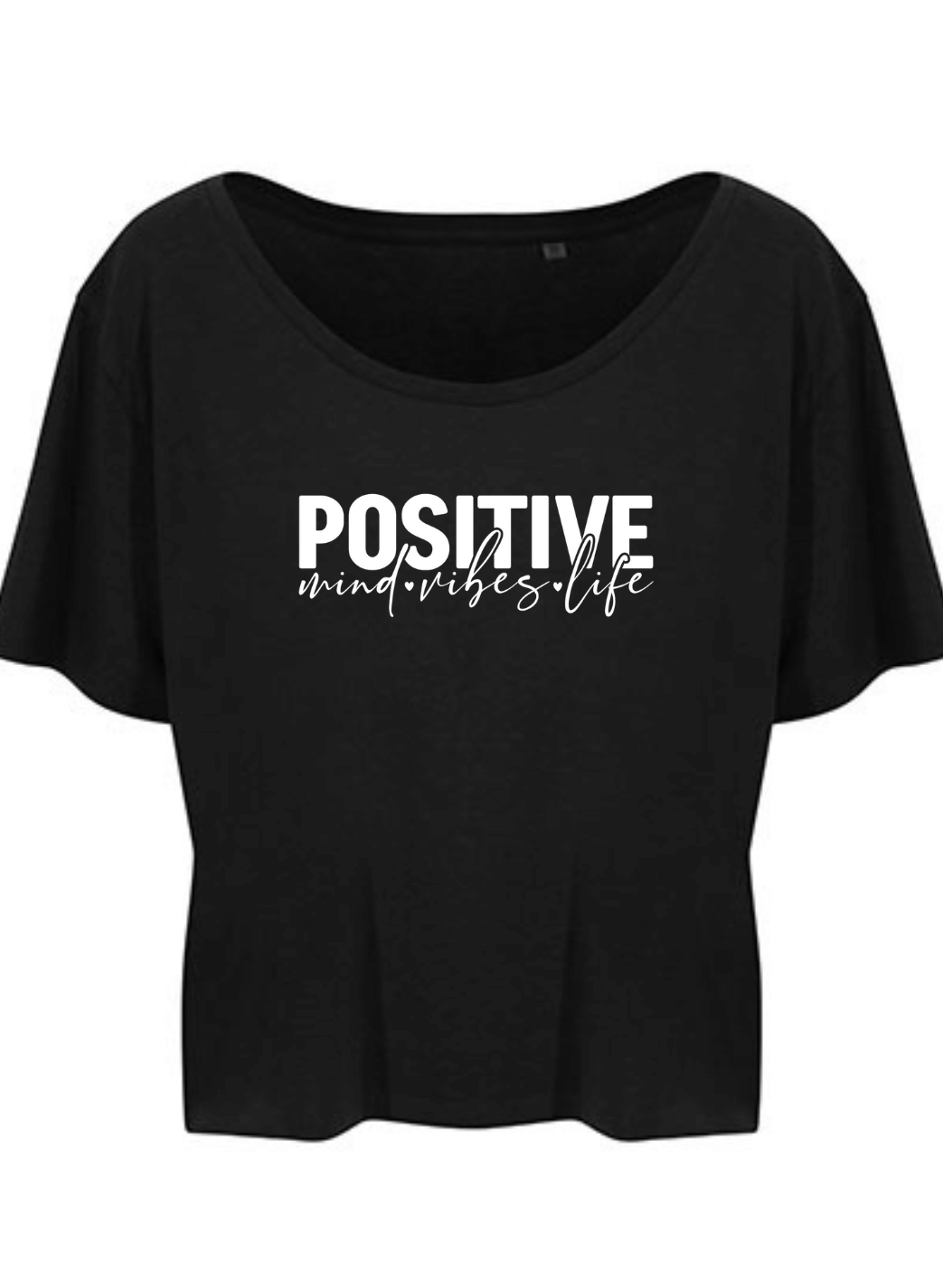 Positive Mind Damen T-Shirt cropped schwarz