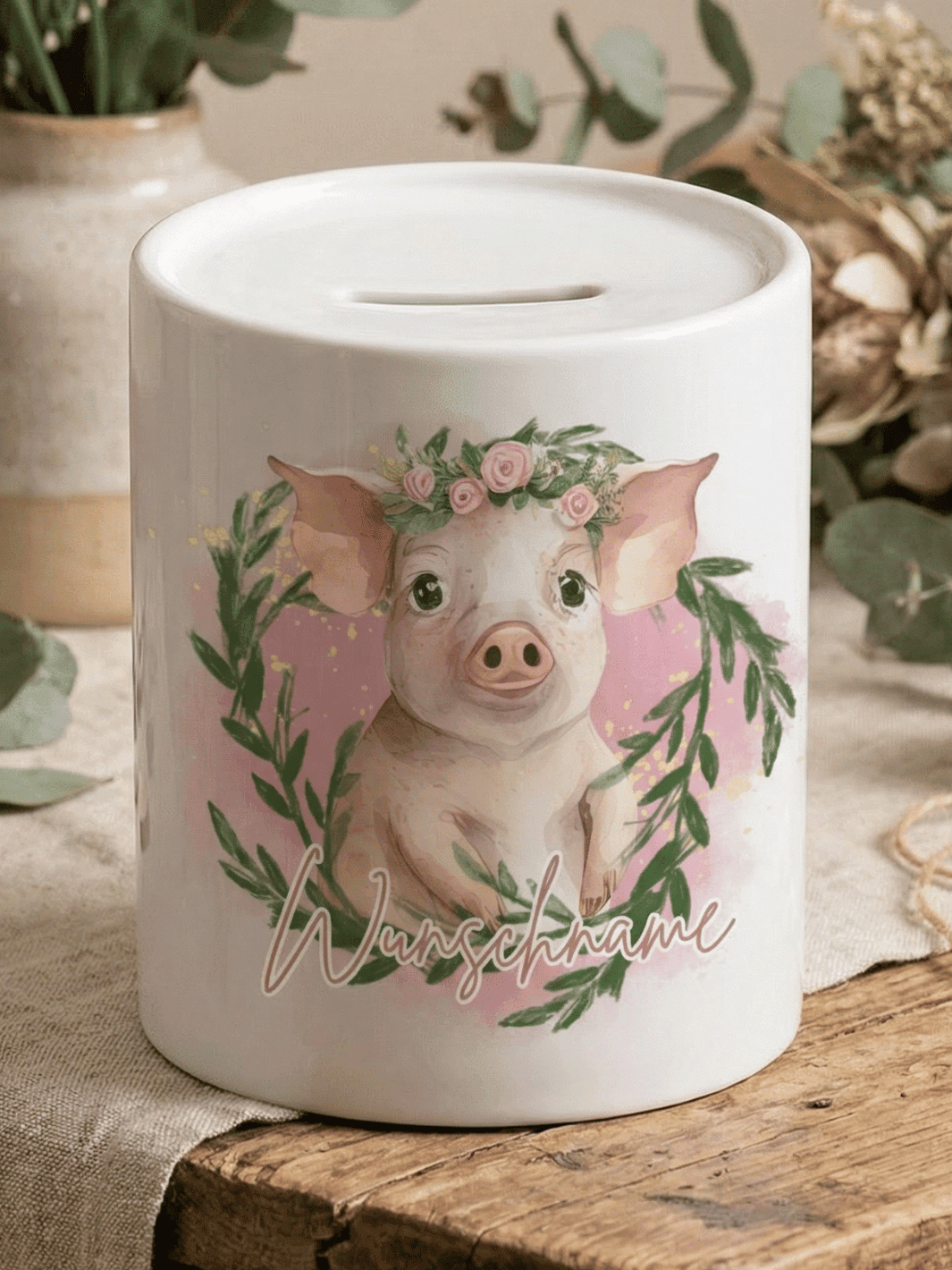 SCHWEINCHEN Spardose mit Name