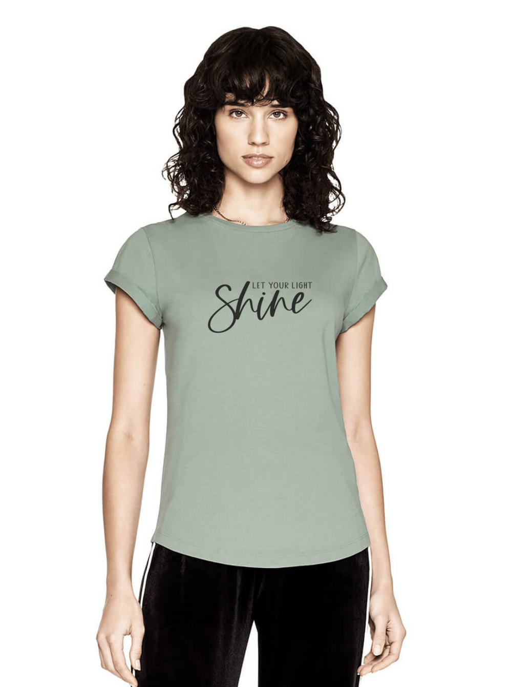 Shine Damen T-Shirt rolled arms Model