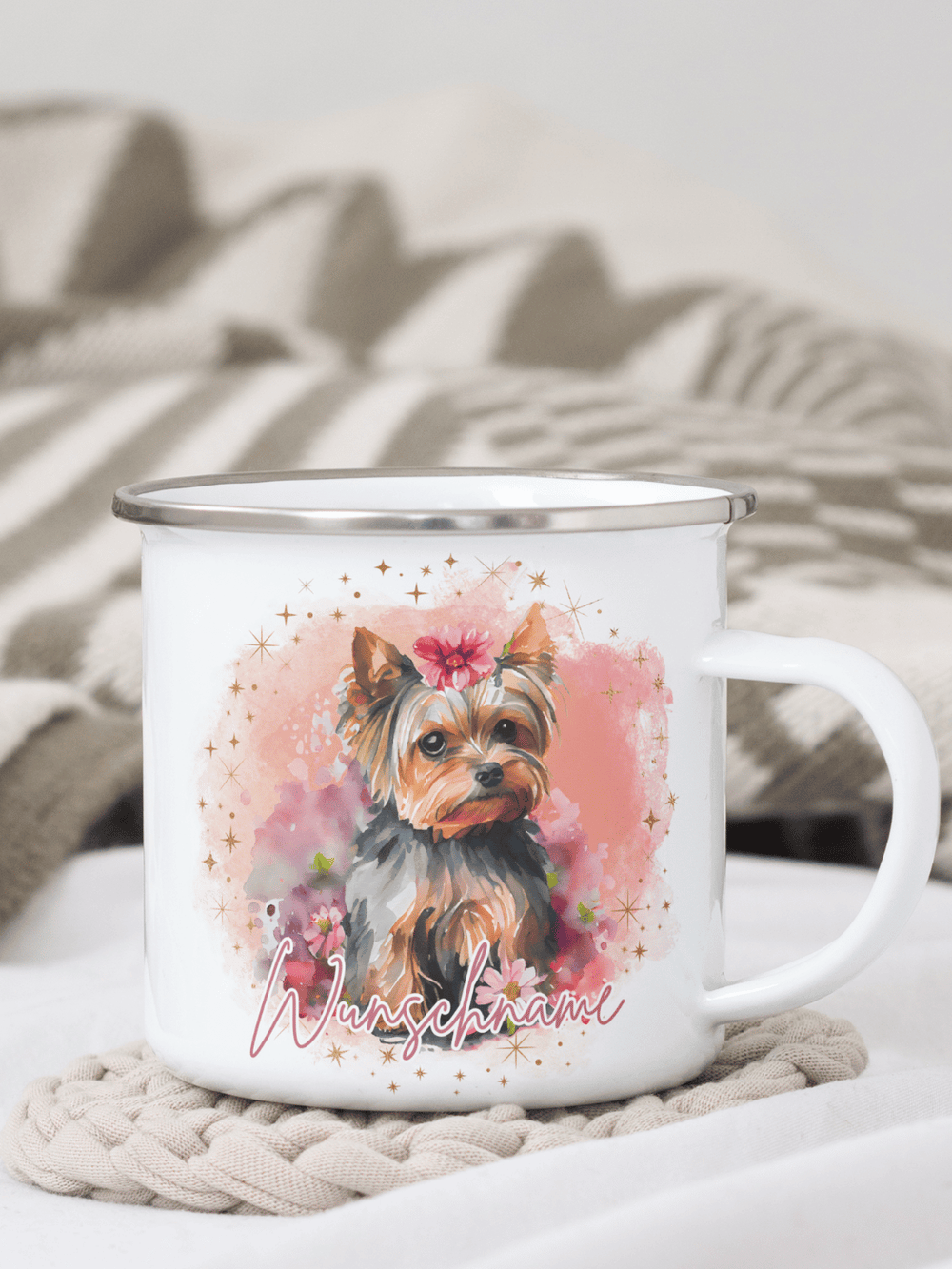 TERRIER Emaillebecher - Alles auf Anfang - personalisierte Geschenke für Frauen
