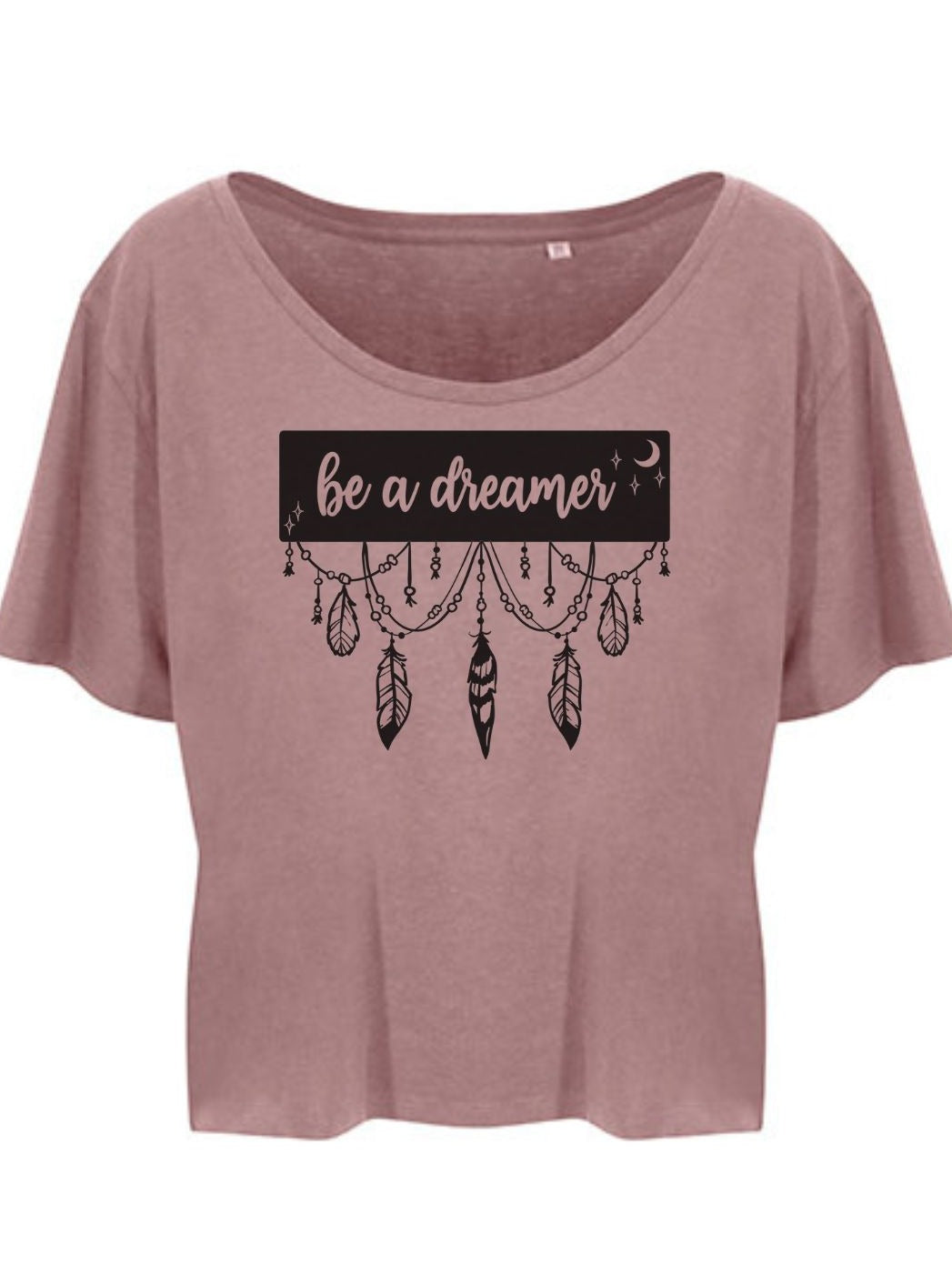 Damen T-Shirt BE A DREAMER cropped dusty pink