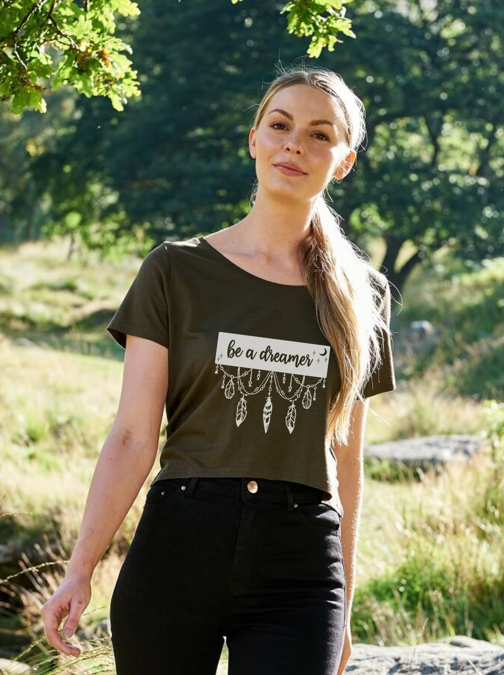 Be a dreamer Damen T-Shirt cropped Model