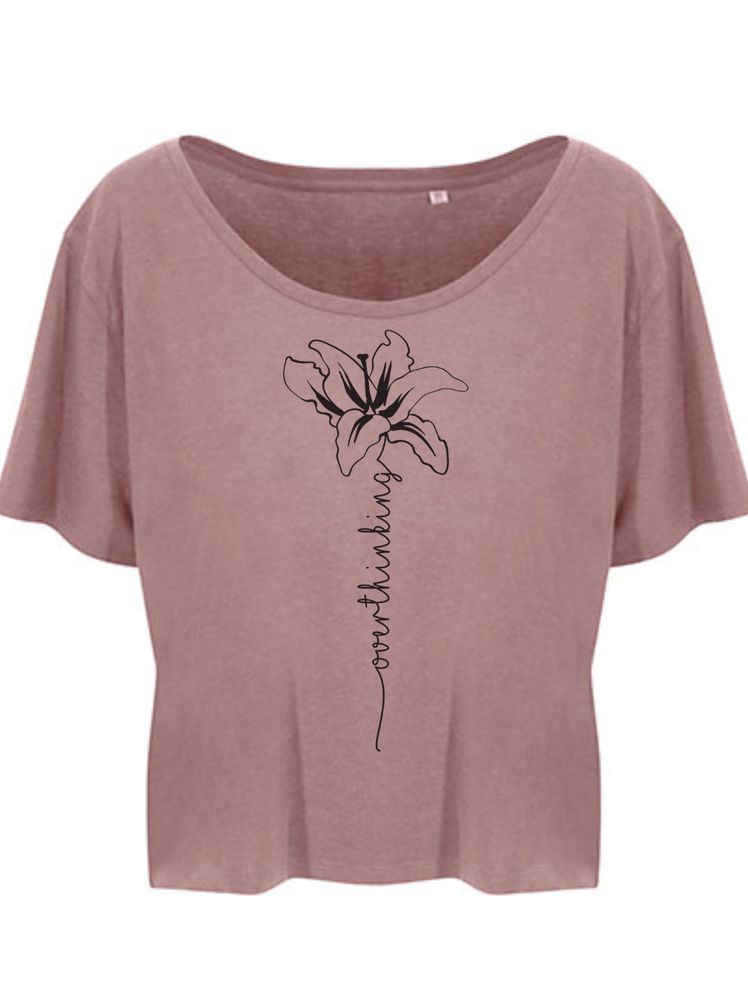 Overthinking Damen T-Shirt cropped dusty pink