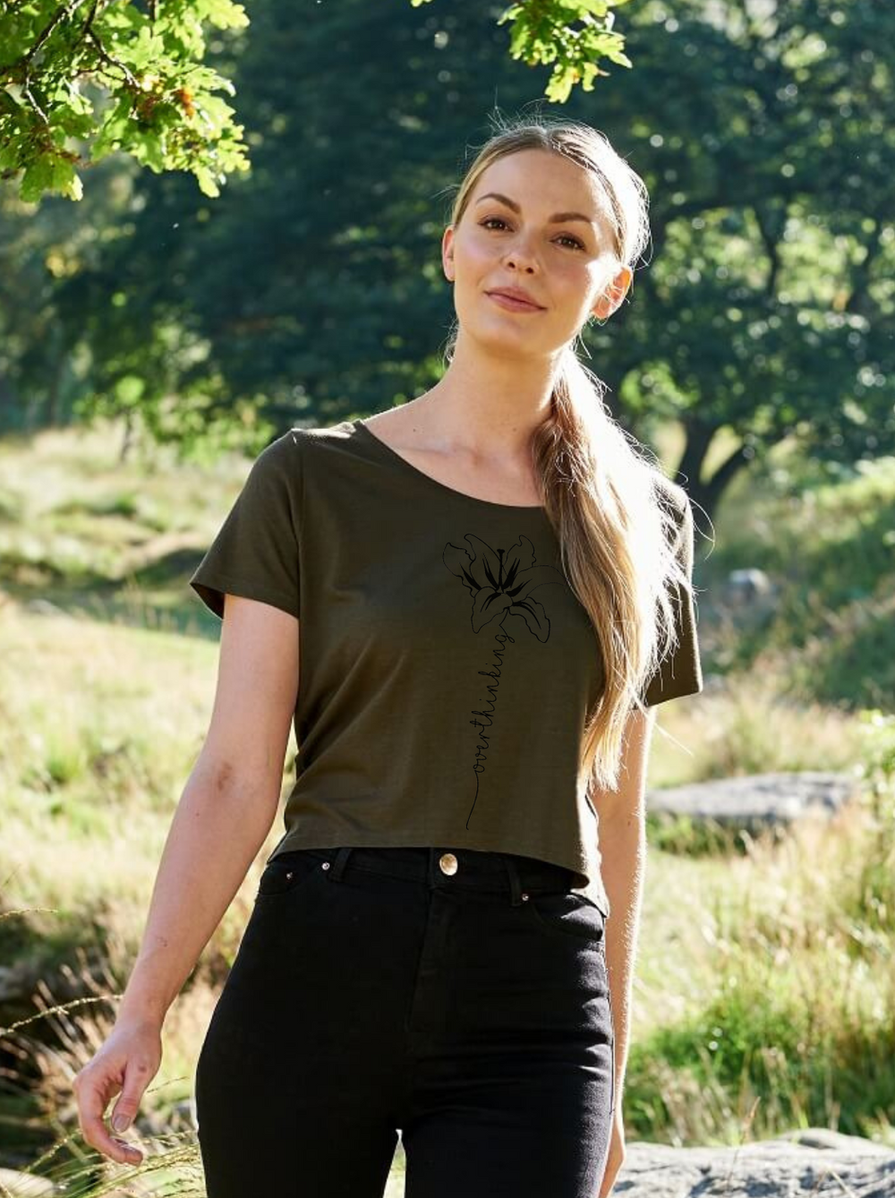 Overthinking Damen T-Shirt cropped Model