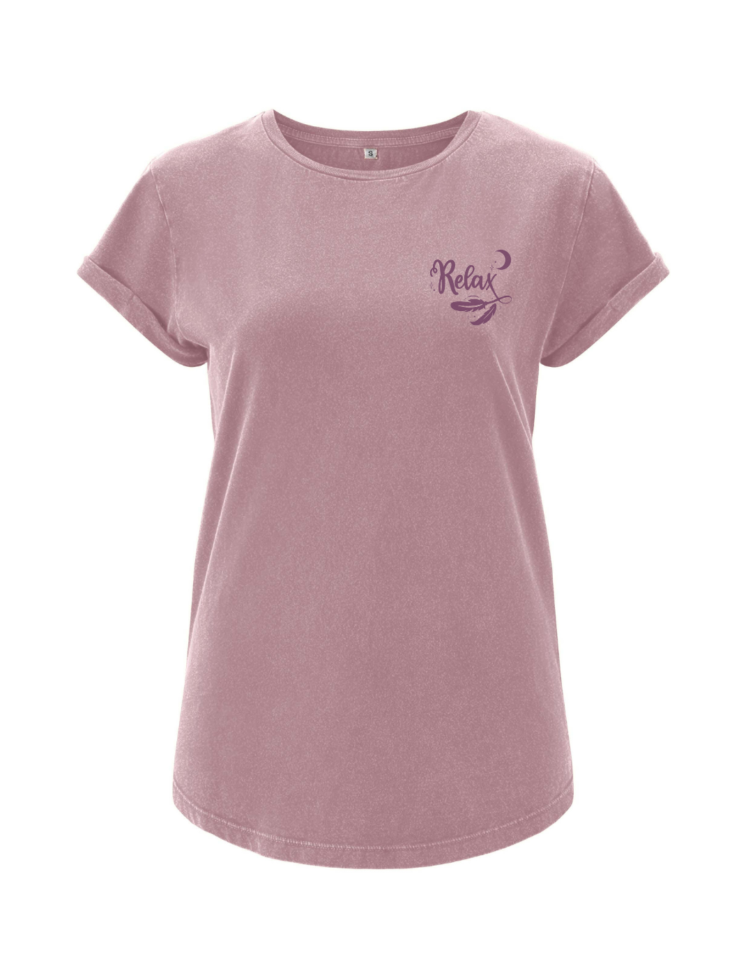 Relax Damen T-Shirt rolled arms purple rose