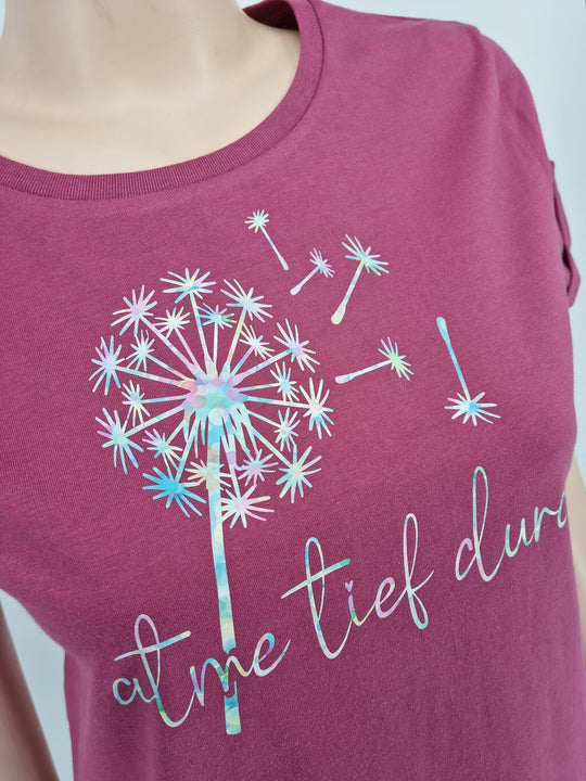 ATME TIEF DURCH Damen T-Shirt | Designfolie | berry | S (Musterverkauf)