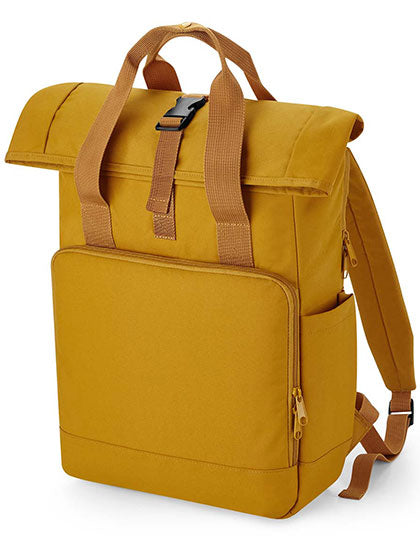 recycelter Roll-Top Tagesrucksack | mustard (Musterverkauf)