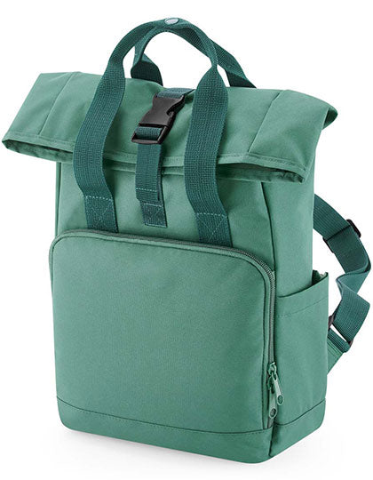 Recycled Mini Twin Handle Roll-Top Backpack sage green (Musterverkauf)