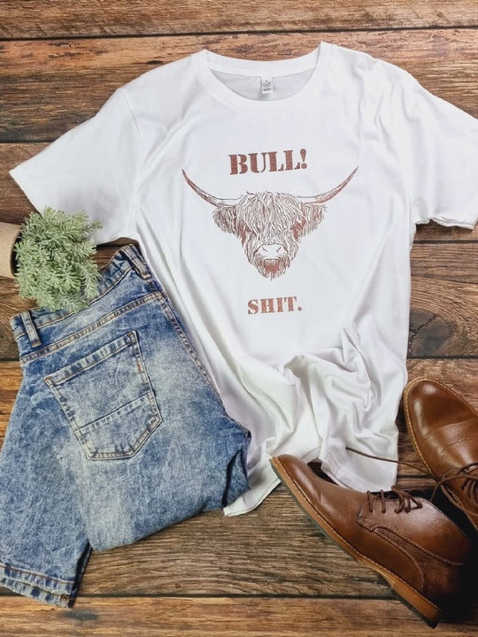 BULL SHIT | Unisex Basic T-Shirt | weiß | M (Musterverkauf)