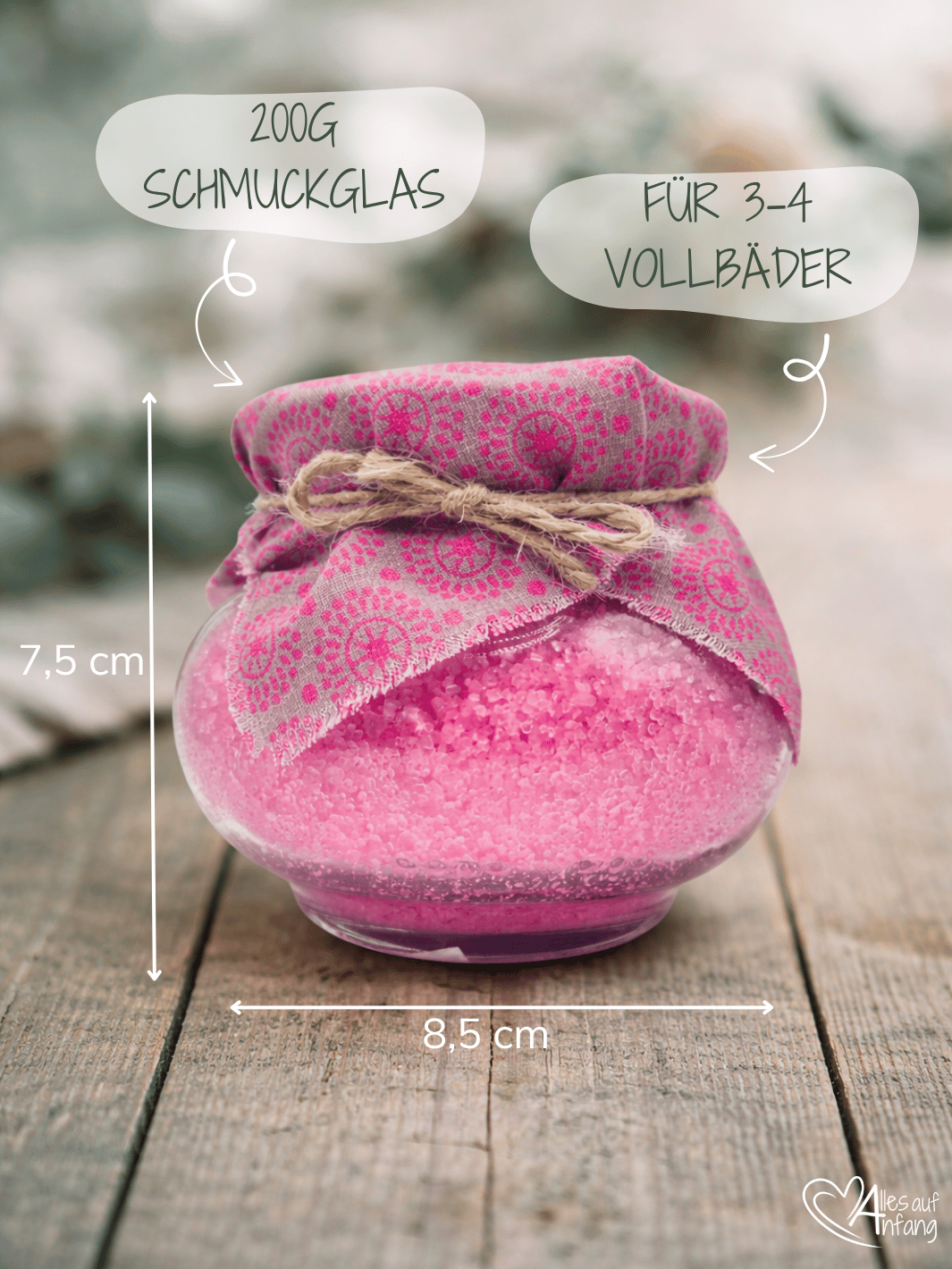 Maße Badesalz Erdbeer Champagner - achtsame Geschenke für Frauen bei Alles auf Anfang in Bedburg, NRW