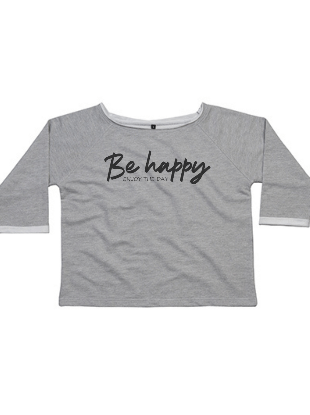 BE HAPPY Damen Flashdance Sweatshirt graumeliert