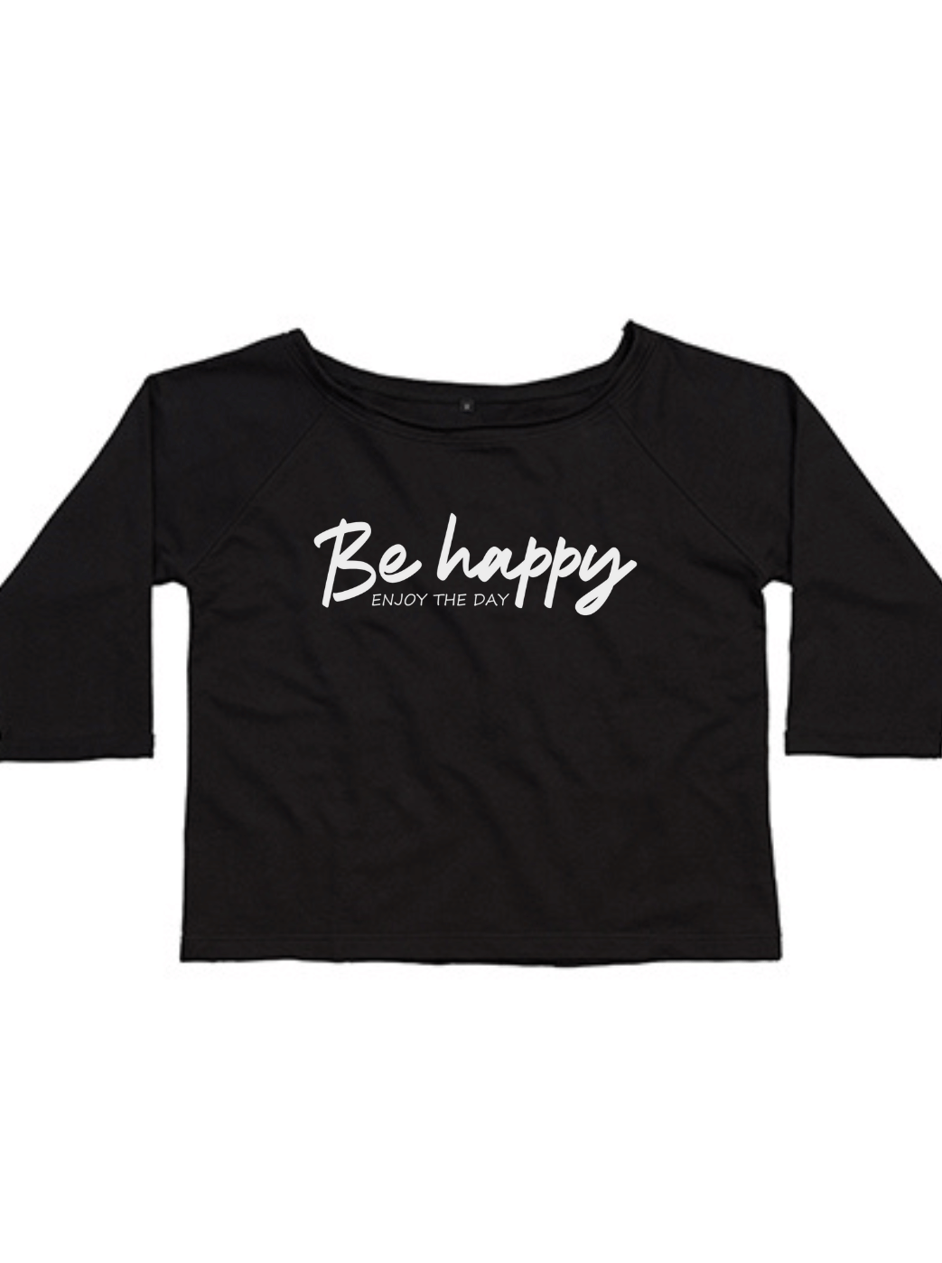 BE HAPPY Damen Flashdance Sweatshirt schwarz