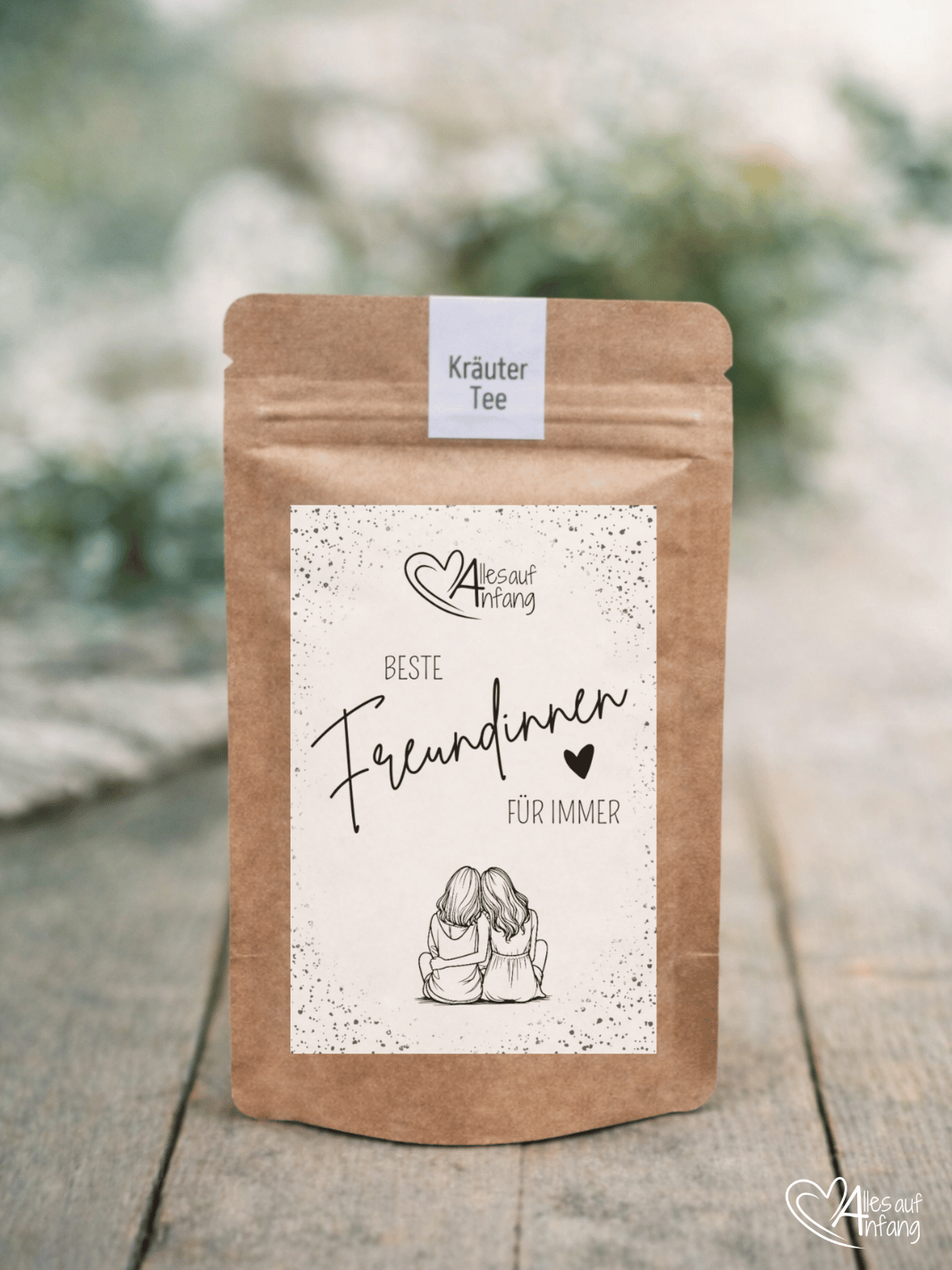 Beste Freundinnen - Bio Entspannungs-Kräutertee, Achtsame Geschenke für Frauen, nachhaltig gestaltet bei Alles auf Anfang, Bedburg (NRW)