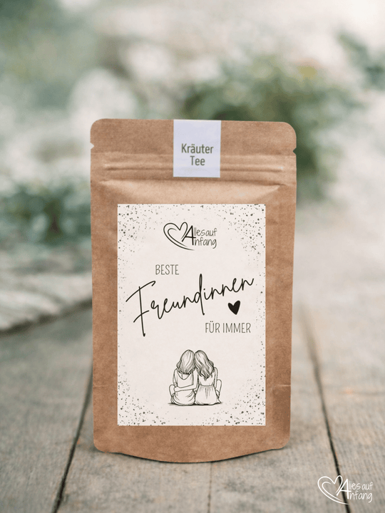 Beste Freundinnen - Bio Entspannungs-Kräutertee, Achtsame Geschenke für Frauen, nachhaltig gestaltet bei Alles auf Anfang, Bedburg (NRW)