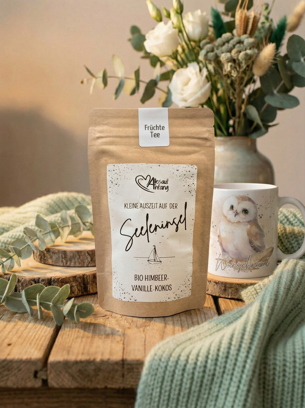 Seeleninsel Bio Himbeer-Vanille-Kokostee - achtsame Geschenke für Frauen bei Alles auf Anfang in Bedburg, NRW