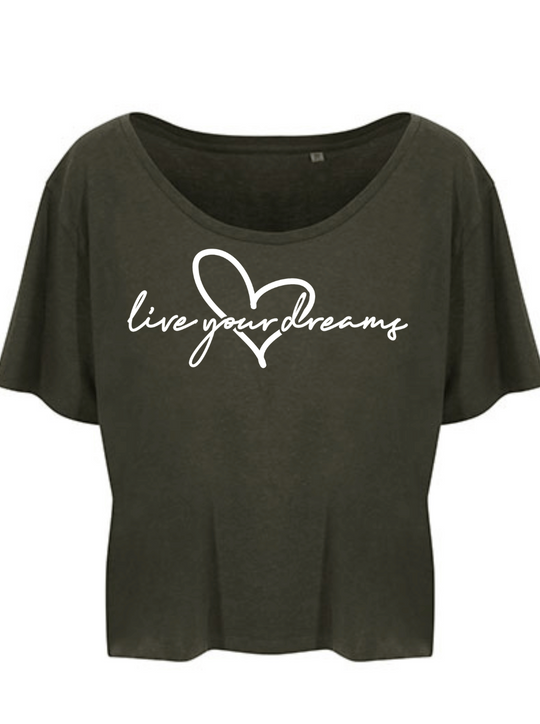 LIVE YOUR DREAMS Damen Crop Top fern green