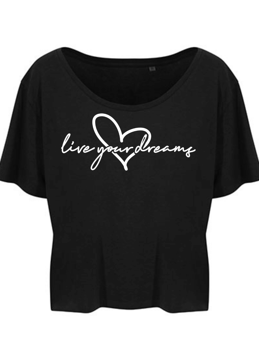 LIVE YOUR DREAMS Damen Crop Top schwarz