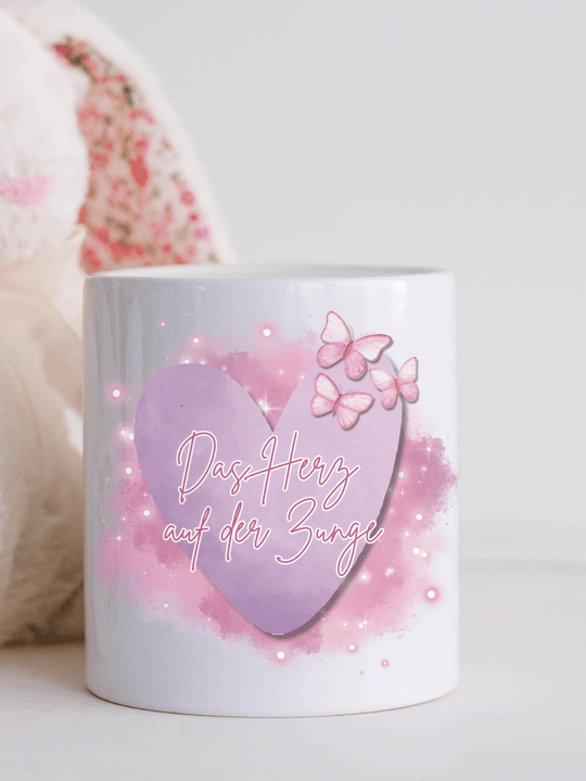 Spardose mit Spruch „Das Herz auf der Zunge“ – Geschenk für ehrliche, authentische Menschen, Mut, Offenheit & Herzenswünsche