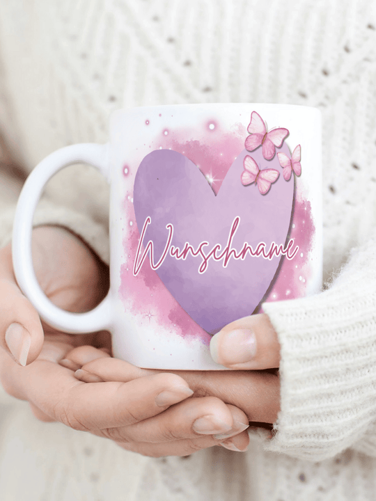 Keramiktasse mit Spruch „Das Herz auf der Zunge“ – Geschenk für Frauen, Ehrlichkeit, Echtheit & mutige Gefühle