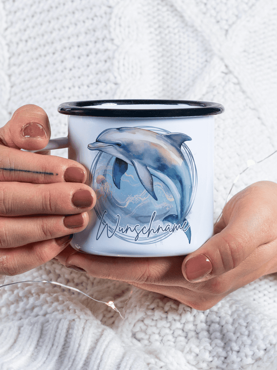 DELFIN Emaillebecher - Alles auf Anfang - personalisierte Geschenke für Frauen
