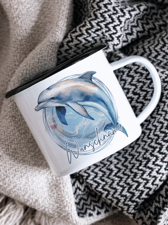 DELFIN Emaillebecher - Alles auf Anfang - personalisierte Geschenke für Frauen