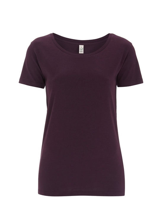 Damen T-Shirt U-Boot aubergine